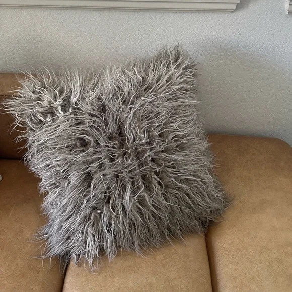 Pottery Barn faux fur pillow & insert - Picture 7 of 16